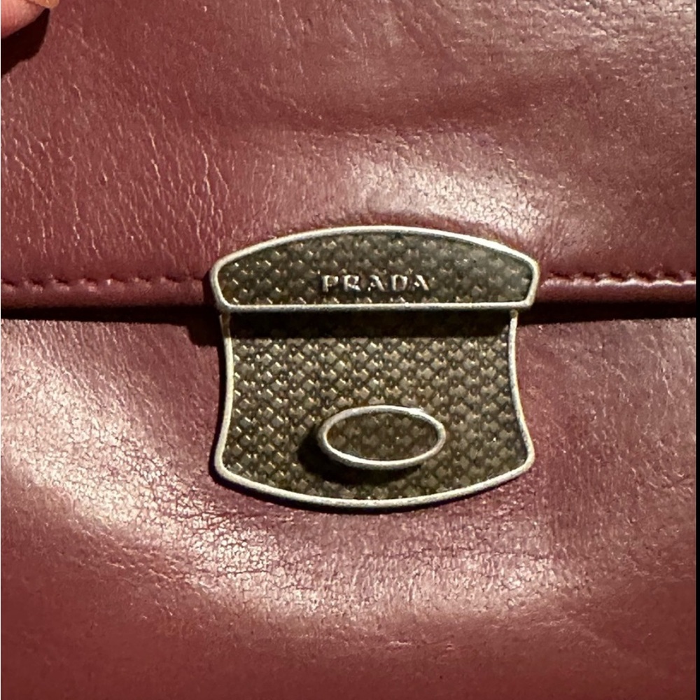 Prada Vintage Burgundy Leather Wallet